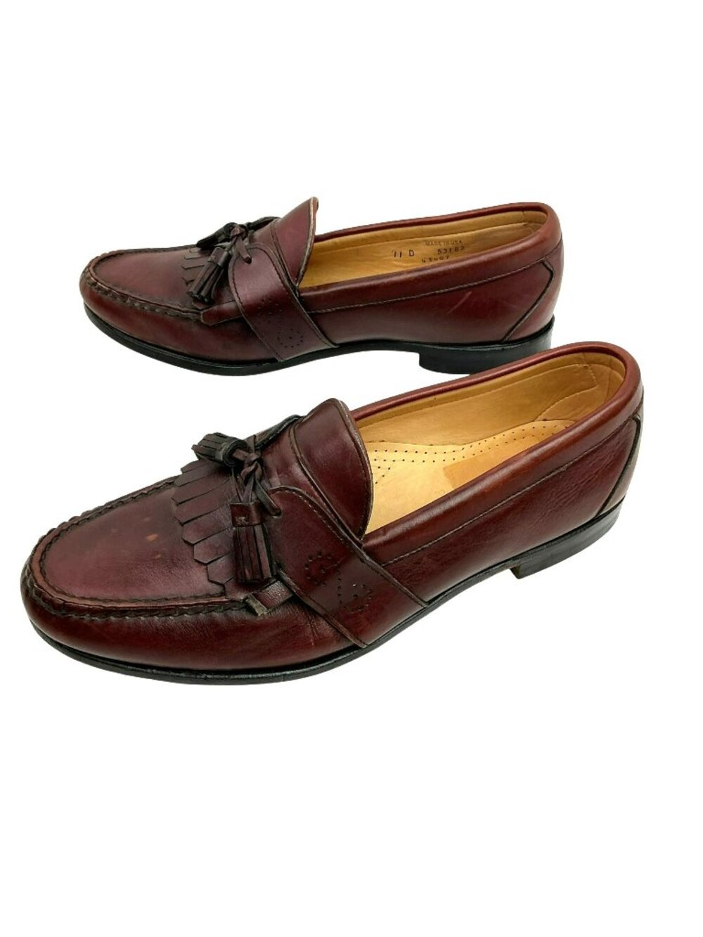Allen Edmonds Townsend Burgundy Leather Tassel Loafers Dress Shoes Mens 11 D